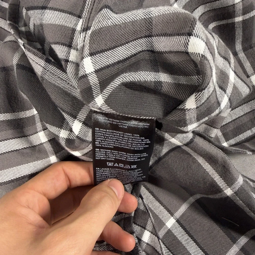 The North Face Junction Woven Shirt Mens S Grey Plaid Long Sleeve Button Up $95